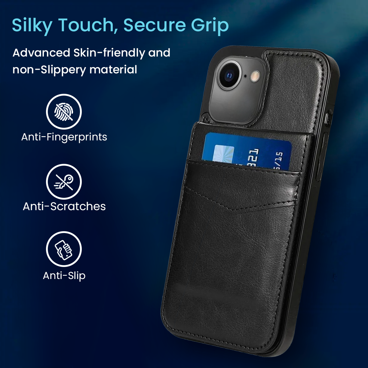 Entronix Case Compatible with iPhone 16E - [6 Slot Card Holder] Slim Leather Wallet