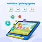 10-Inch Android Kids Tablet - 14 Octa-Core, 8GB RAM, 64GB ROM, Parental Control, Includes Protective Case - Ideal Gift for Toddlers