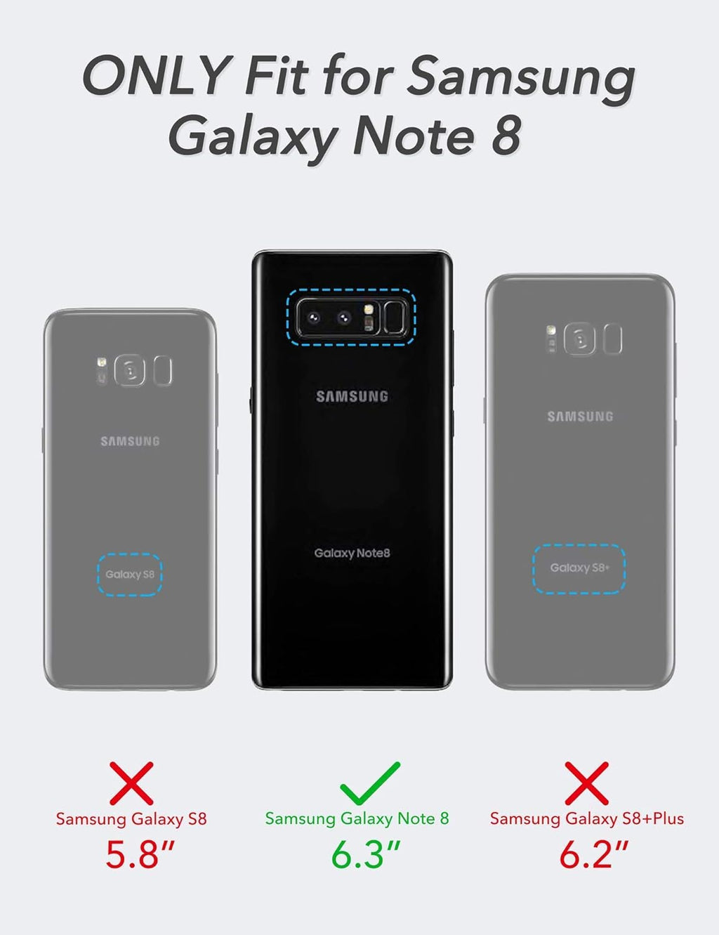 Entronix Case Compatible with Galaxy Note 8 - Triple-Layer Heavy Duty Protection