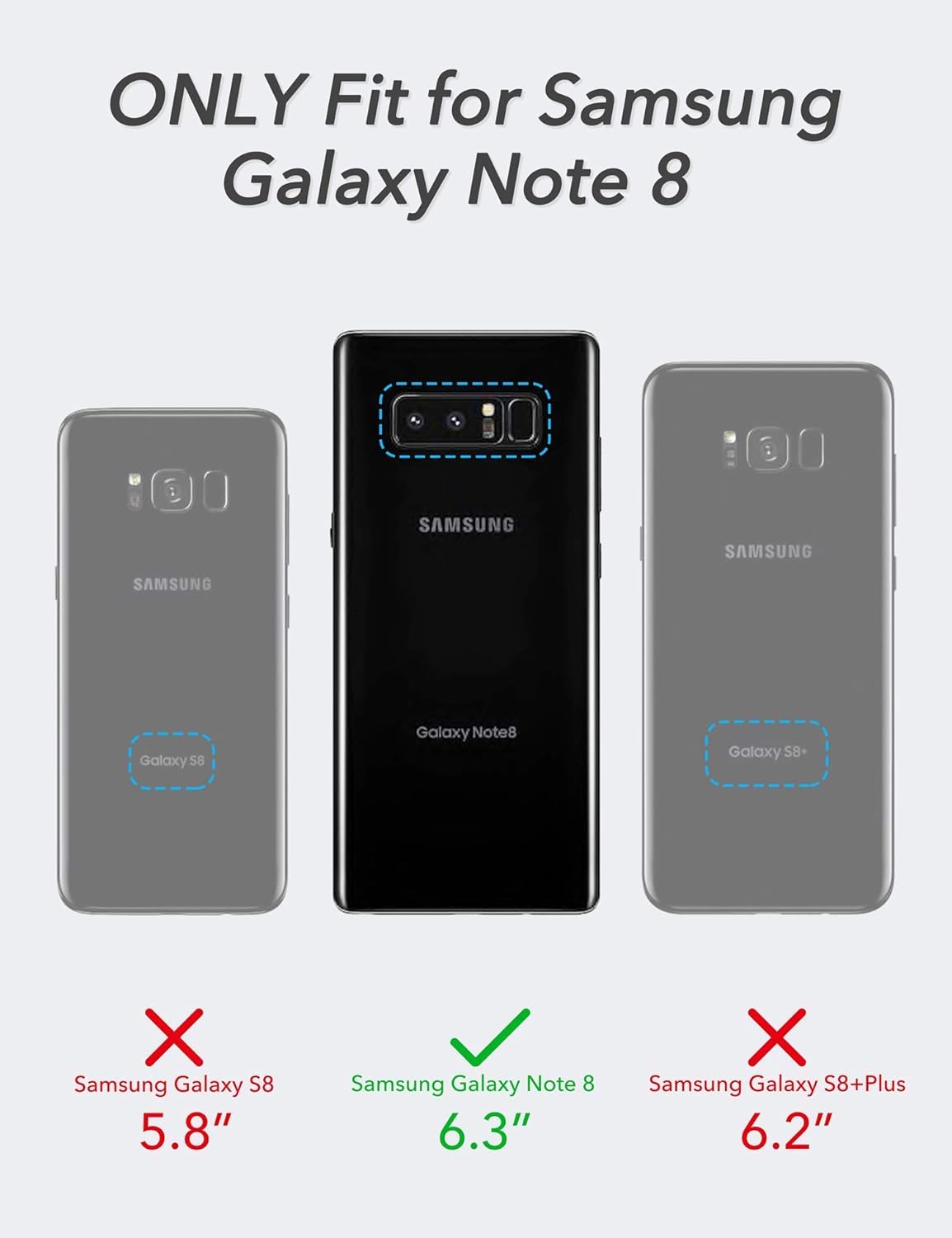 Entronix Case Compatible with Galaxy Note 8 - Triple-Layer Heavy Duty Protection