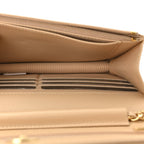 Caviar Quilted Wallet on Chain WOC Beige