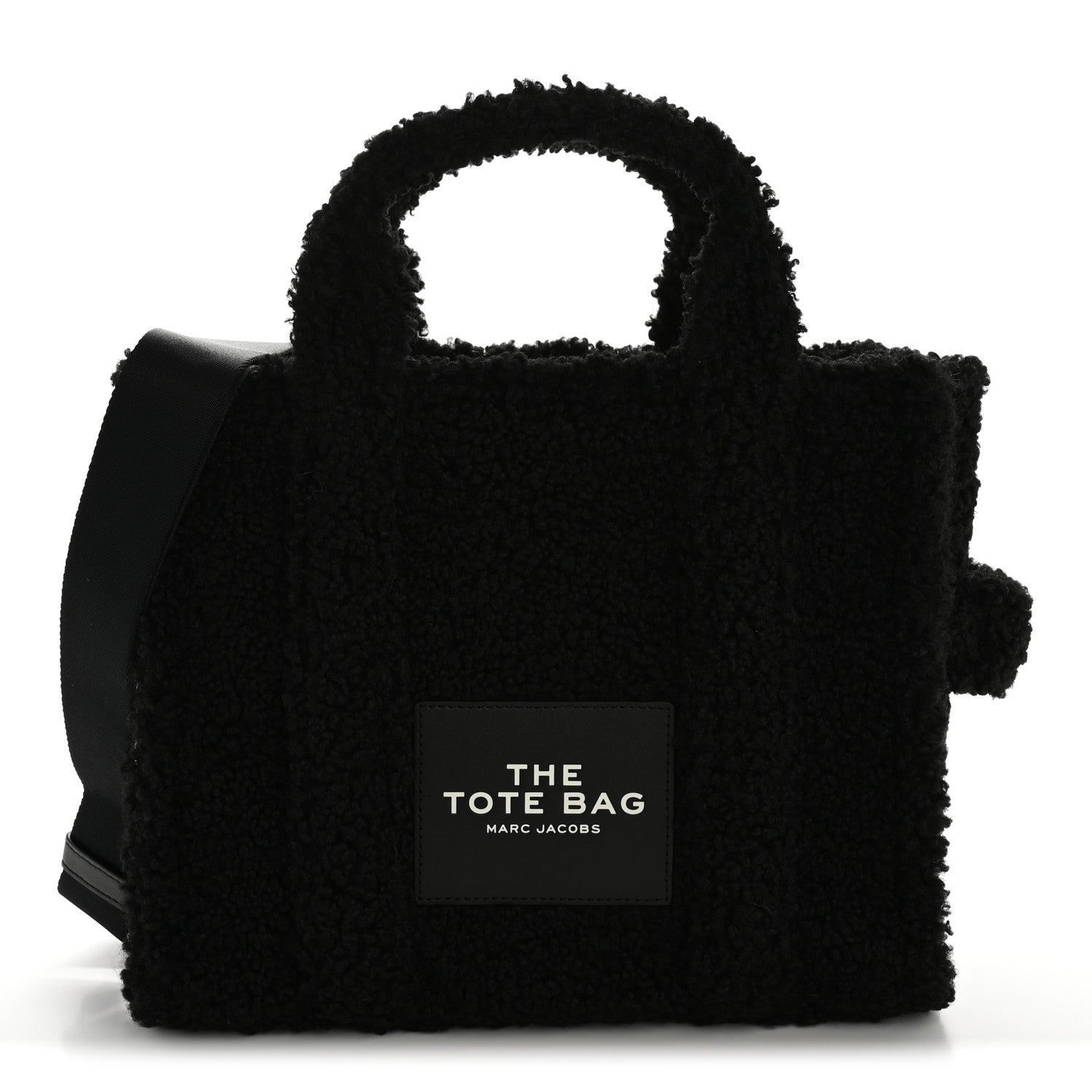 Polyester Cotton Medium The Teddy Traveler Tote Bag Black