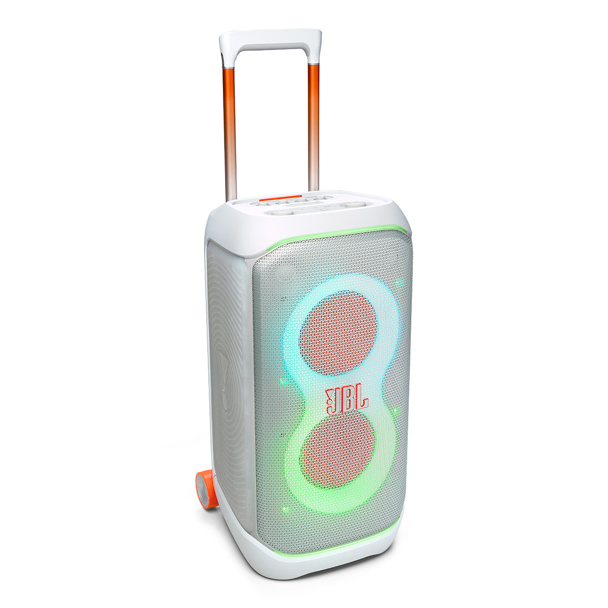 JBL PartyBox Stage 320 Portable Party Speaker with Wireless Two Microphone System (White)