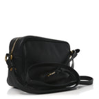 Glace Calfskin Embossed Logo Crossbody Black