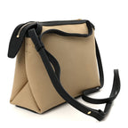 Canvas Calfskin Medium Lina Crossbody Bag Black Honey