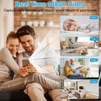 1080P 2.4G WiFi Mini Security Camera for Pet Baby Monitor Compact Wireless Camera with PIR Motion Detection Night Vision App Control 32G MMC Card Storage