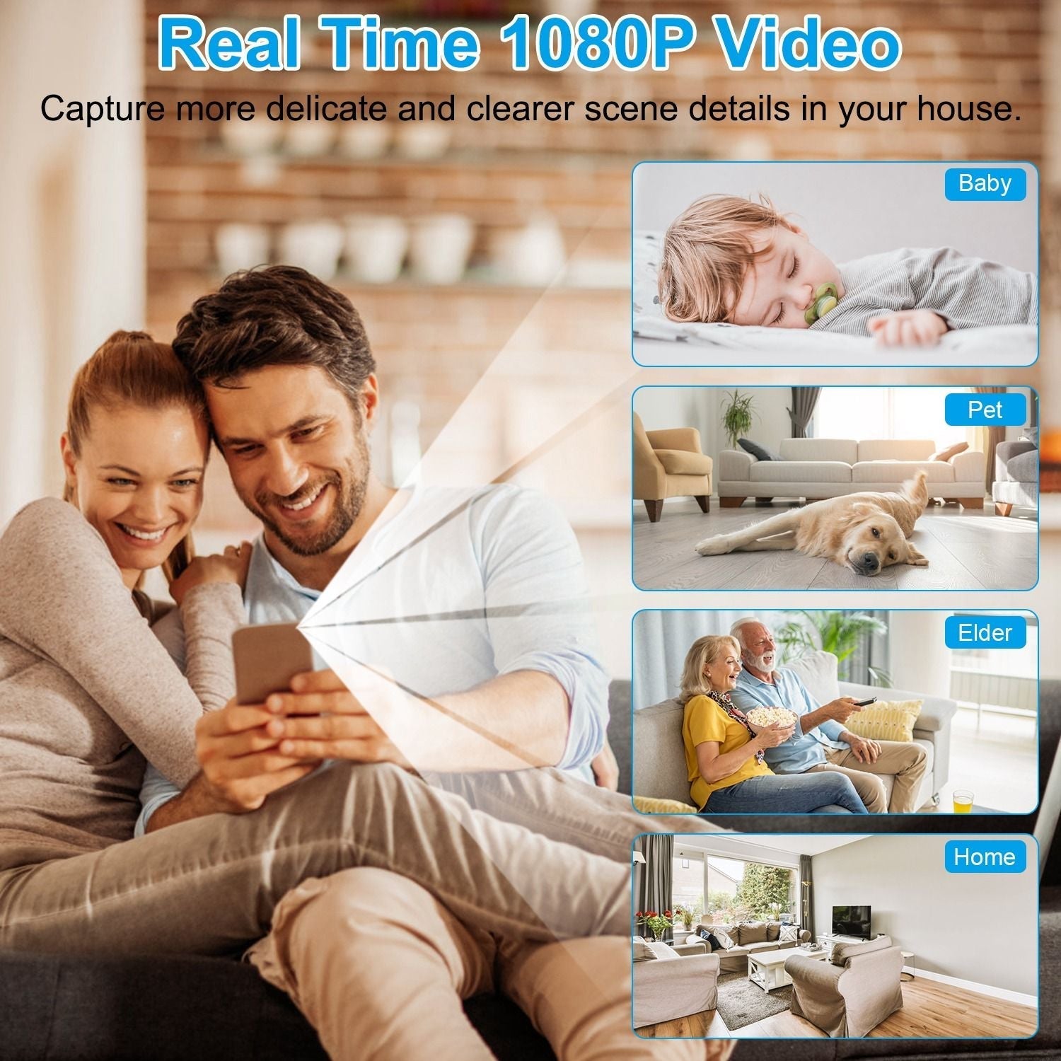1080P 2.4G WiFi Mini Security Camera for Pet Baby Monitor Compact Wireless Camera with PIR Motion Detection Night Vision App Control 32G MMC Card Storage