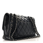 Lambskin Quilted Jumbo Single Flap Black