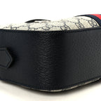 GG Supreme Monogram Textured Dollar Calfskin Web Small Ophidia Camera Bag Beige Blue