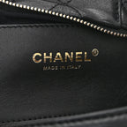 Lambskin Quilted Mini Bow Bag Black
