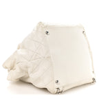 Lambskin Quilted Beijing Backpack Bag White