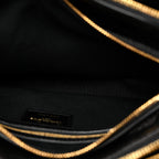 Crinkled Calfskin Small Grand Tour Bowling Bag Black
