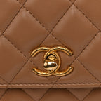 Calfskin Quilted Perfect Fit Wallet On Chain WOC Beige
