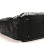 Coated Canvas Quilted Large Paris Biarritz Tote Black
