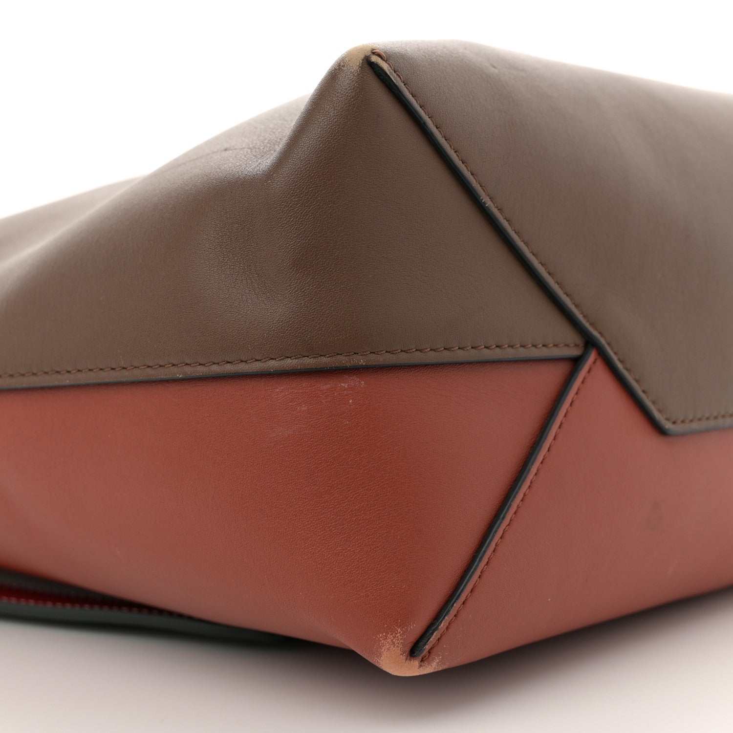 Shiny Smooth Calfskin Small Twisted Cabas Camel Brick