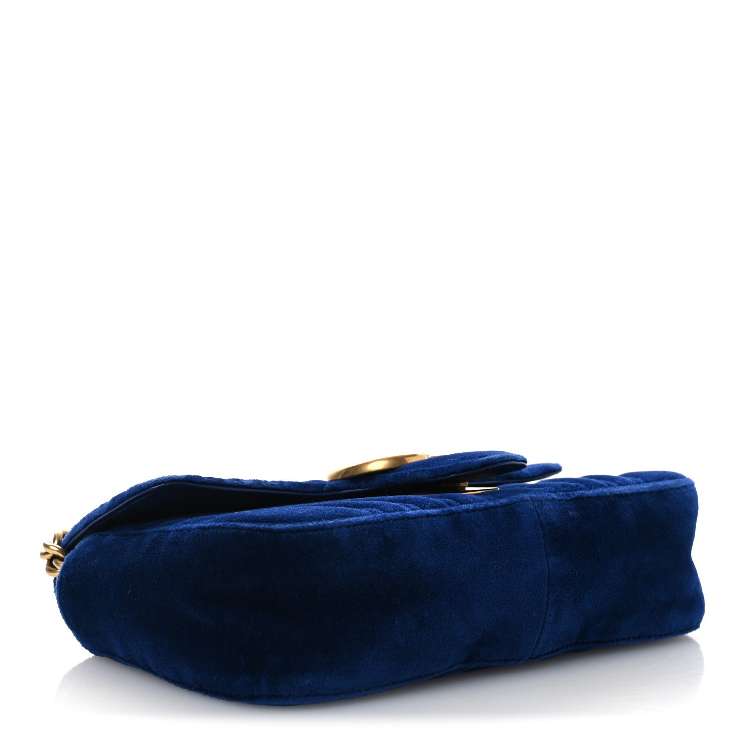 Velvet Matelasse Mini GG Marmont Shoulder Bag Cobalt Blue