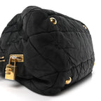 Tessuto Nylon Chevron Catena Bag Black
