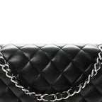 Lambskin Quilted Medium Double Flap Black