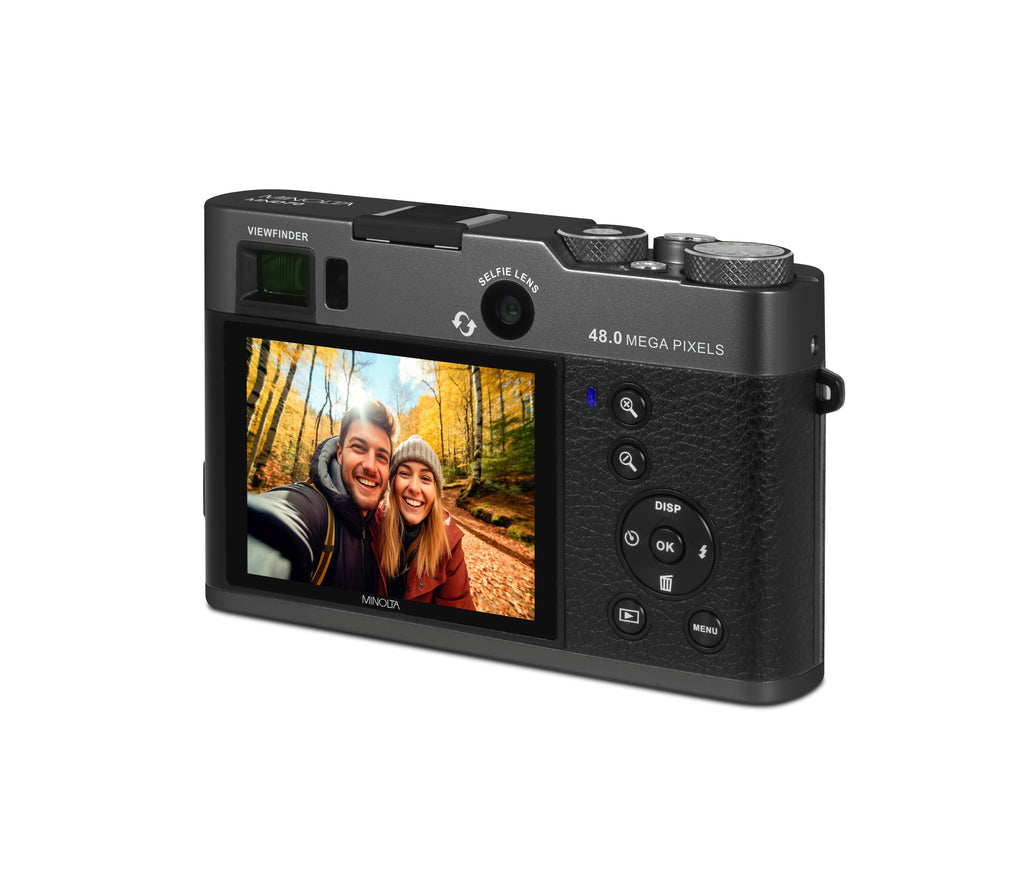 MINOLTA MND70 Retro 48 MP AF / 5K Ultra HD Dual Lens Camera w/WiFi