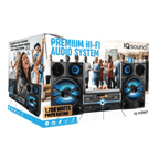 HiFi Multimedia Audio System with Bluetooth, and AUX/USB/Mic Inputs