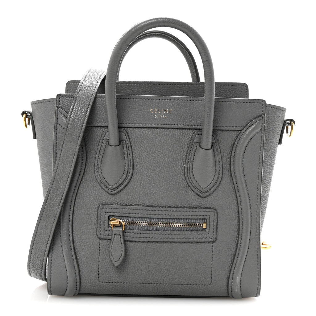 Baby Drummed Calfskin Nano Luggage Kohl