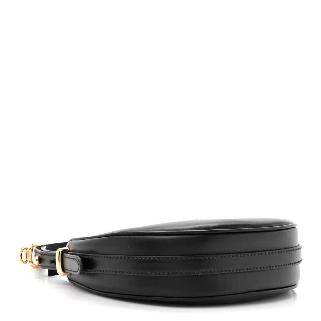 Soft Calfskin Mini Arque Shoulder Bag Black