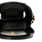 Shiny Aged Calfskin Quilted Mini Nano Kelly Shopper Black