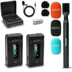 Movo WMX-2 Wireless Lav Mic System with Mic Handle
