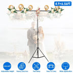 5×6.5FT T-Shape Photo Video Backdrop Stand Heavy Duty Background Stand Adjustable Photography Backdrop Stand with 6 Spring Clamps Sandbag Carry Bag for Studio Party Wedding