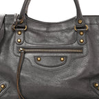 Pearlescent Goatskin Classic Gold Hardware City Bronze