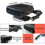 2pcs car heaters, 150W 12V portable car heater, insertable cigarette lighter, 360 ° rotatable 2-in-1 quick heating and cooling mode
