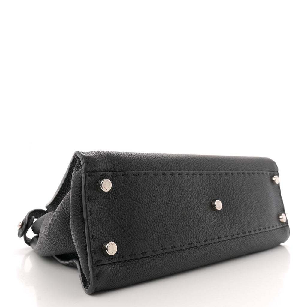 Cuoio Romano Selleria Bi-Color Medium Peekaboo Iconic Satchel Black Mou