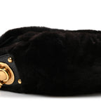 Faux Fur Clutch Black