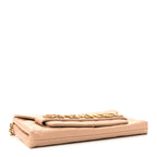 Calfskin Quilted Enchained Clutch Beige