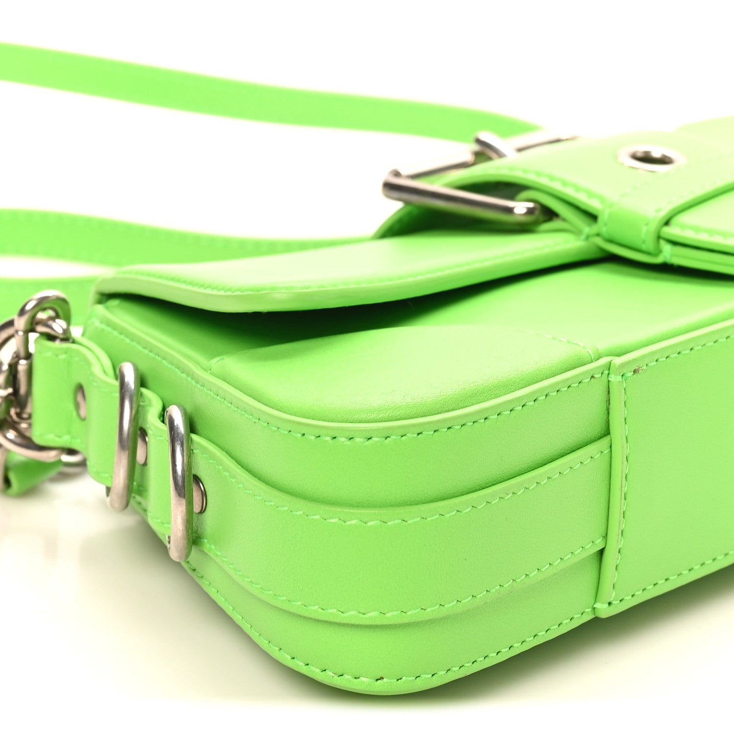 Smooth Calfskin Small Lindsay Shoulder Bag Acid Green