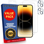 Entronix Clear Screen Protector & Camera Lens Protector Compatible with iPhone 15 Plus - 4-Piece Combo