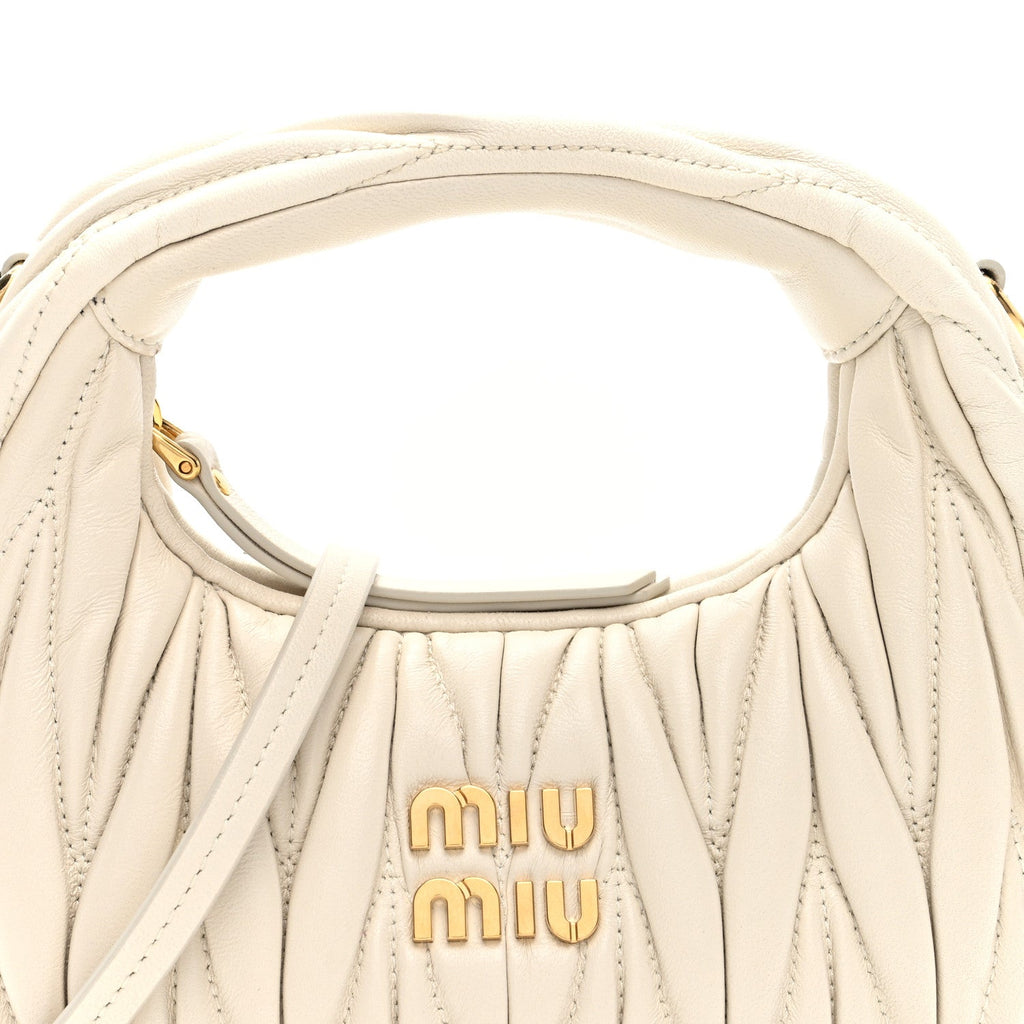 Nappa Matelasse Mini Wander Hobo White