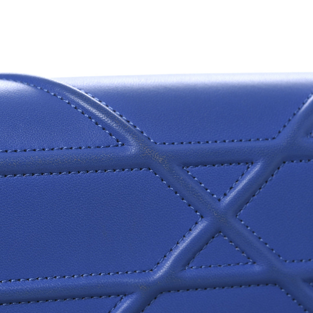Smooth Calfskin Medium Diorama Flap Bag Blue