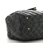 Calfskin Quilted Stam Dark Grey