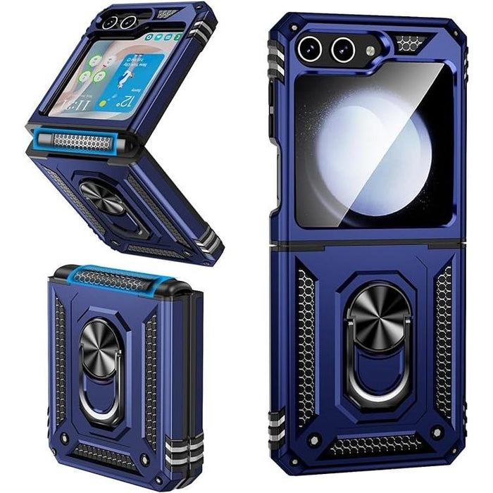 Entronix Case Compatible with Galaxy Z Flip 6 - Dual-Layer Guard Gripstand
