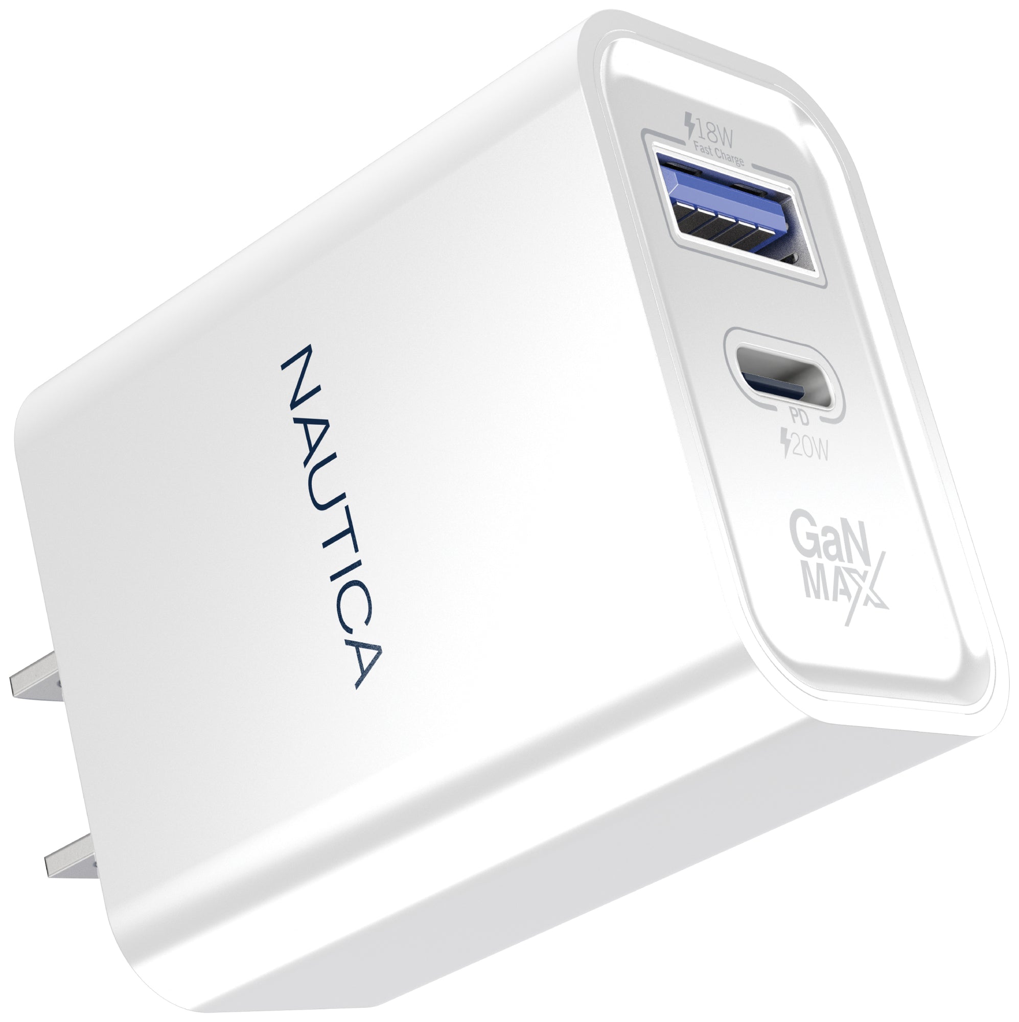 Nautica CH111 Galaxy S25 S24 Charger - 20W PD USB-C / USB-A QC3.0 Dual Port Wall Charger for iPhone 16/15/Fold 5/Note20