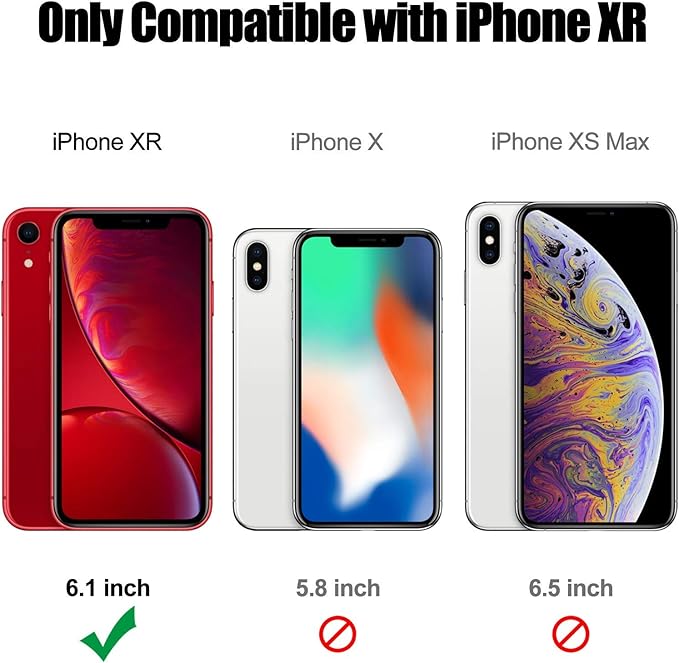 Entronix Case Compatible with iPhone XR - [Hard Back] Glitter Clear