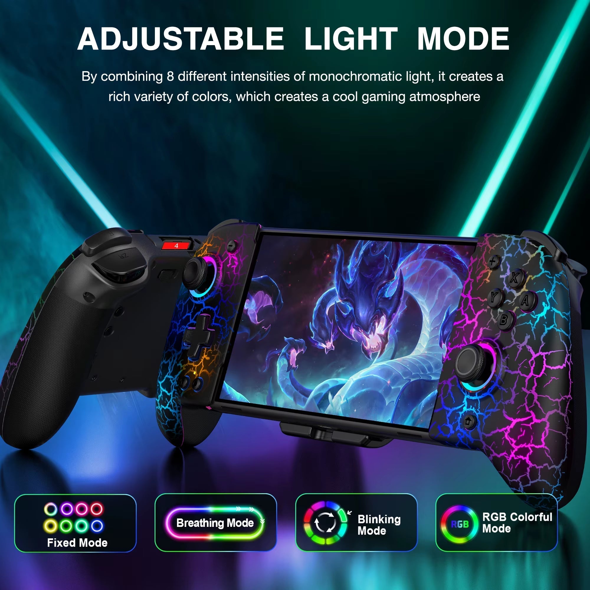 Switch Controller for Nintendo Switch and Switch OLED with Built-In 6-Axis Gyro and Ergonomic Handheld Grip