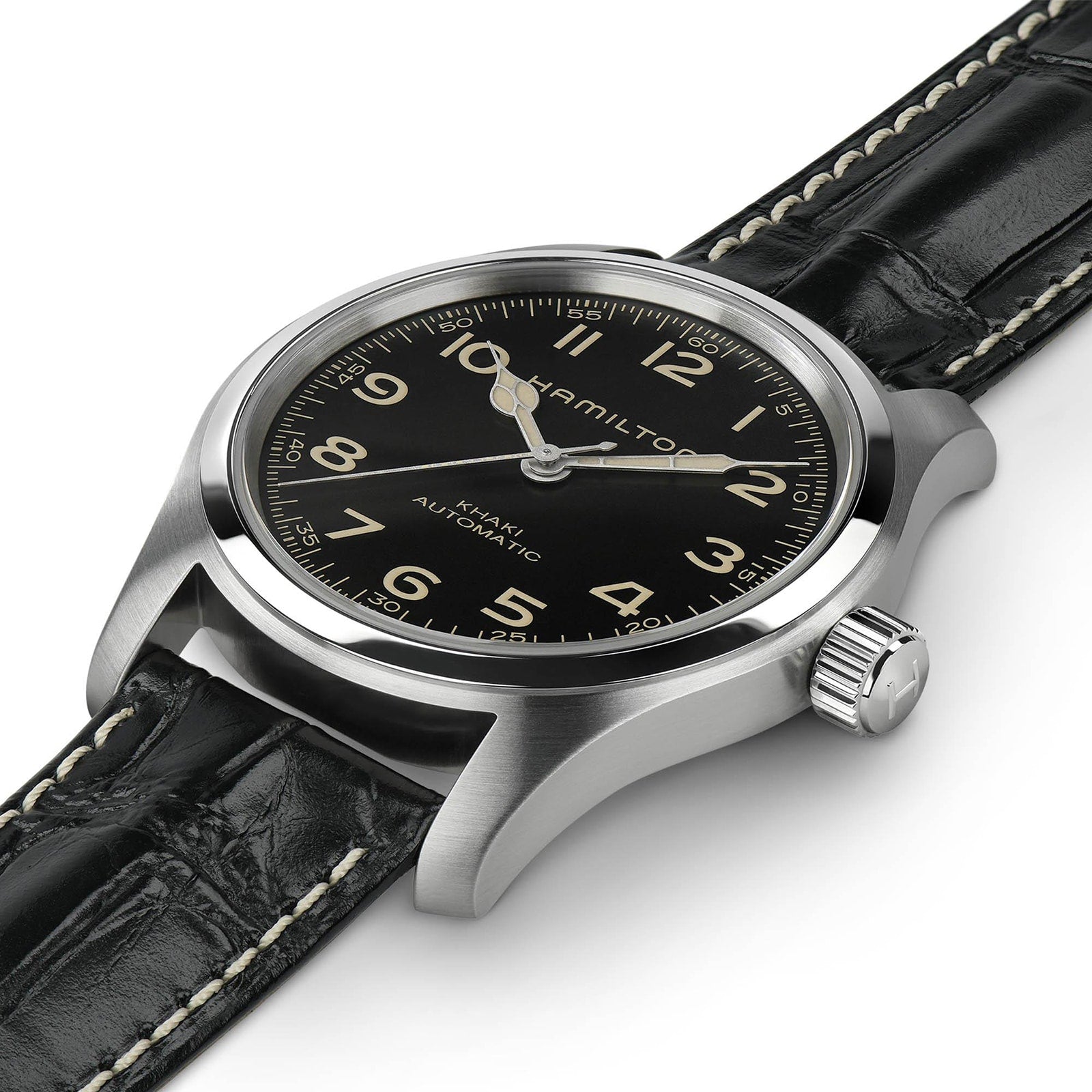 Khaki Field Murph Auto | 42mm, Leather Stap, Black Dial