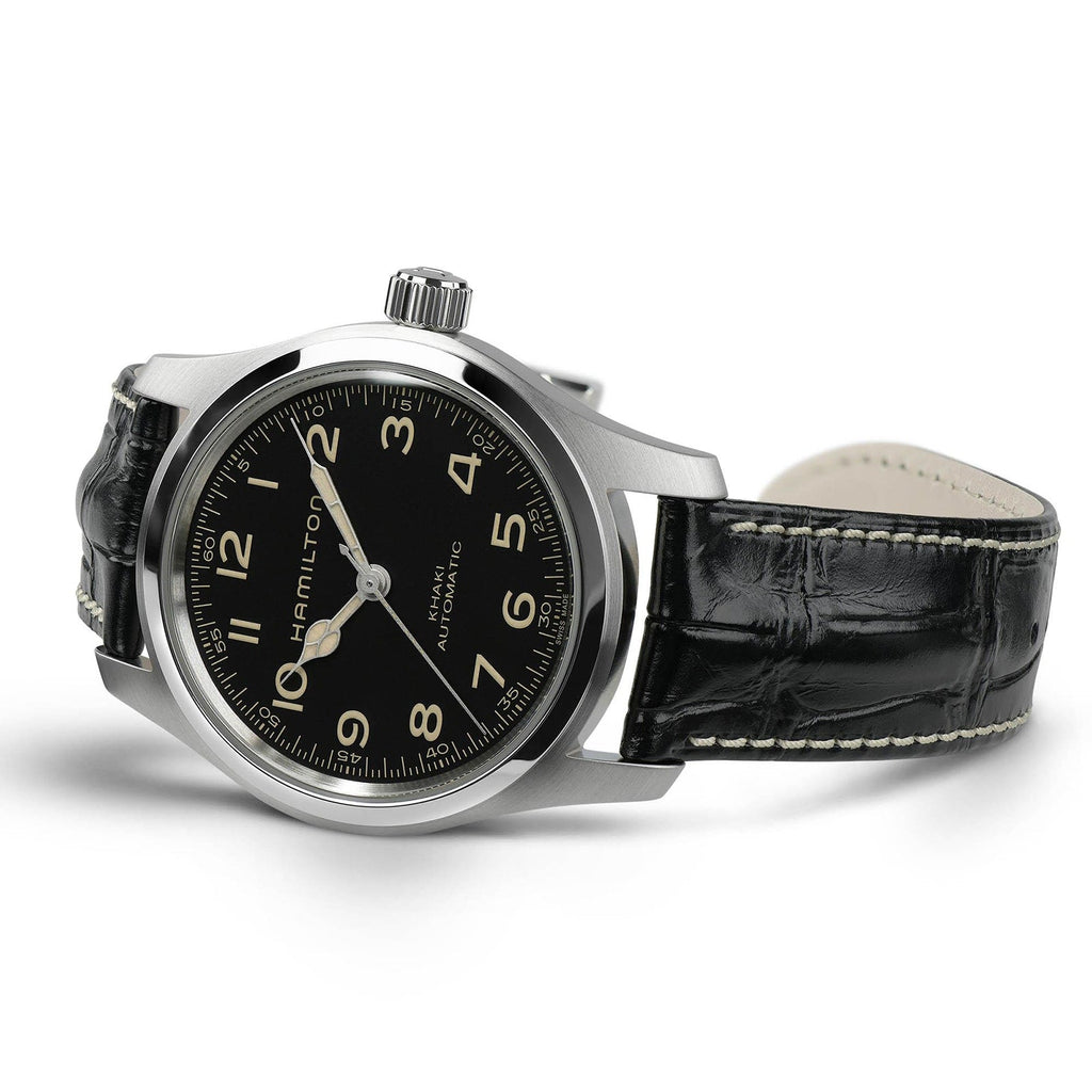 Khaki Field Murph Auto | 42mm, Leather Stap, Black Dial