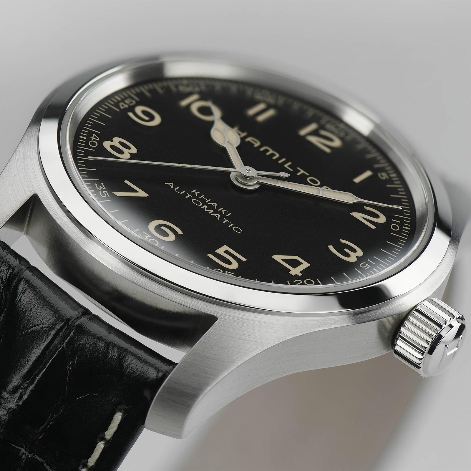 Khaki Field Murph Auto | 42mm, Leather Stap, Black Dial