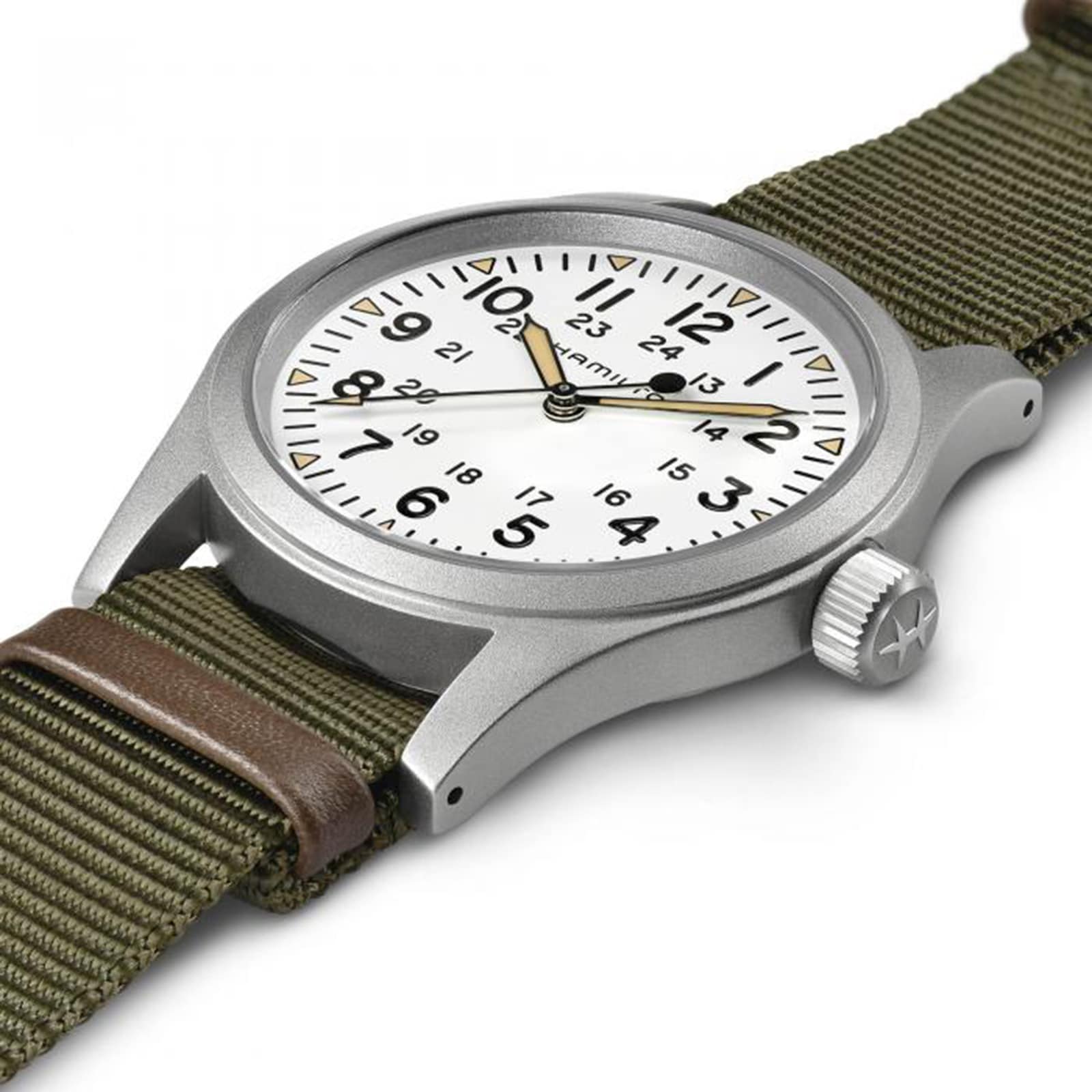 Khaki Field Mechanical | 38mm, Steel, Green NATO Strap