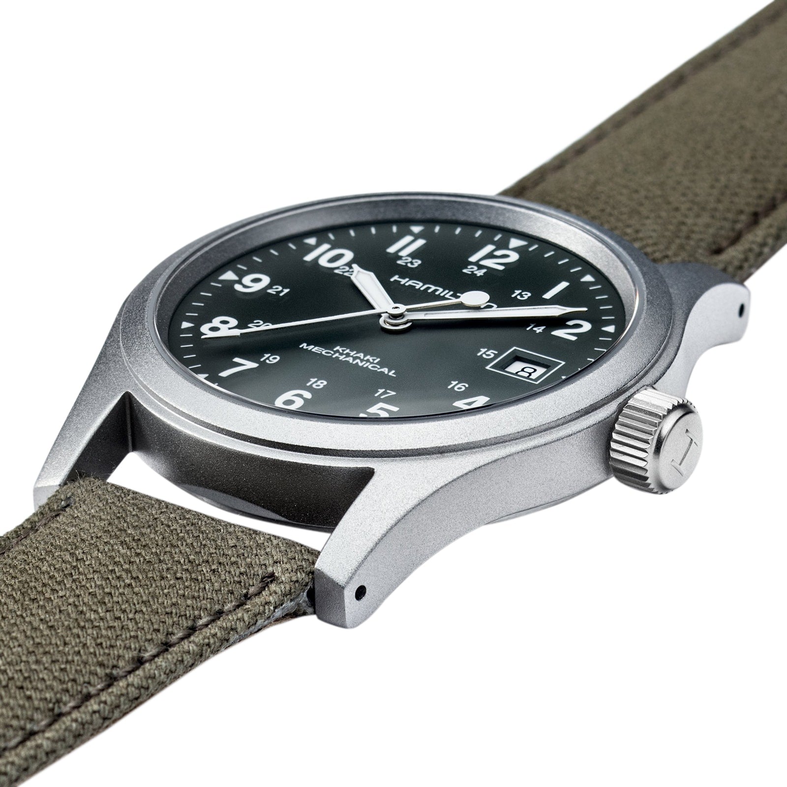 Khaki Field Mechanical | 38mm, Handwinding, Steel, Canvas