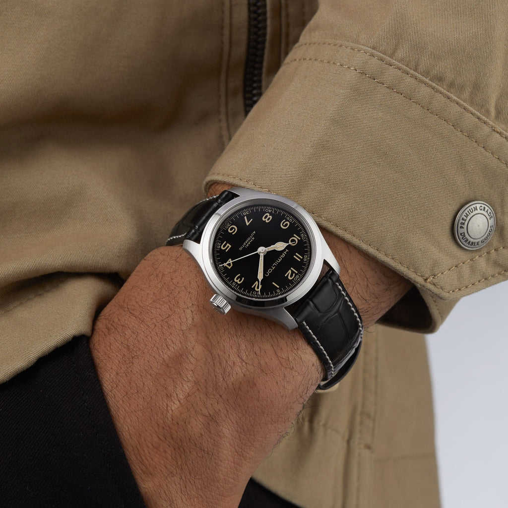 Khaki Field Murph 38mm | 38mm, Leather, Black Dial