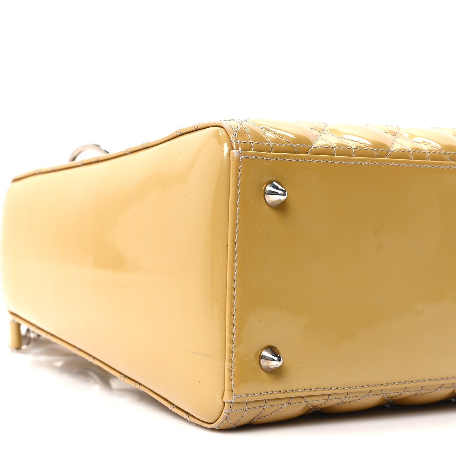 Patent Cannage Medium Lady Dior Beige